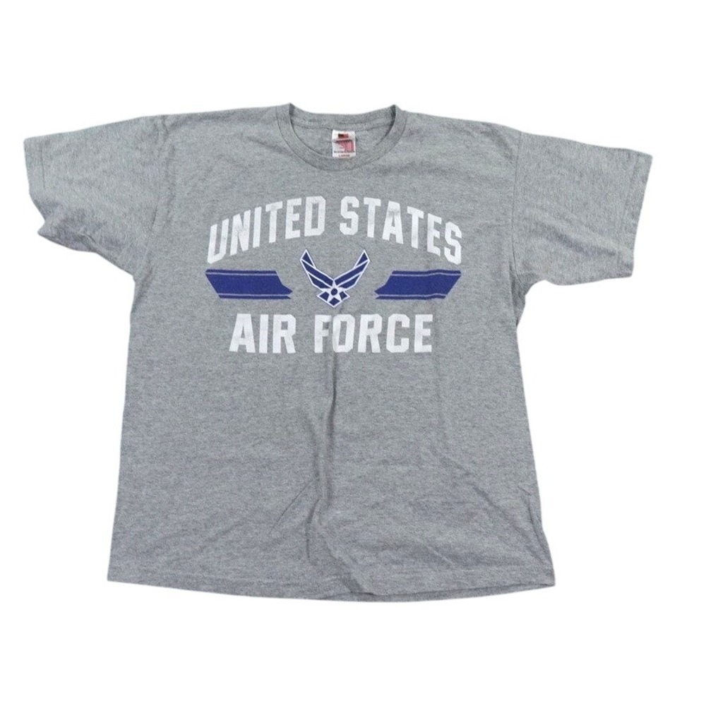Bayside T-Shirt Mens Large Gray United States Air Force Military Logo Streetwear